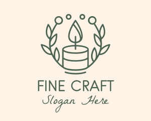 Botanical Flame Candle  logo design