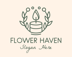 Botanical Flame Candle  logo design