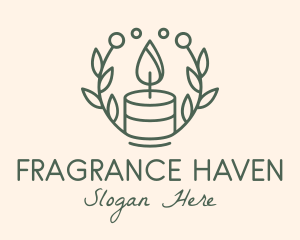 Botanical Flame Candle  logo design