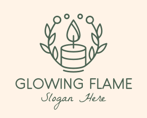 Candle - Botanical Flame Candle logo design