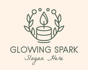 Botanical Flame Candle  logo design