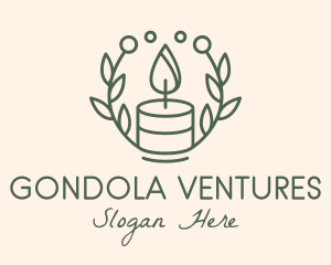 Botanical Flame Candle  logo design