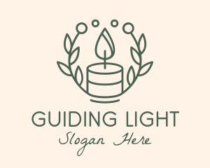 Botanical Flame Candle  logo design