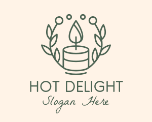 Botanical Flame Candle  logo design