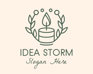 Botanical Flame Candle  logo design