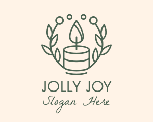 Botanical Flame Candle  logo design