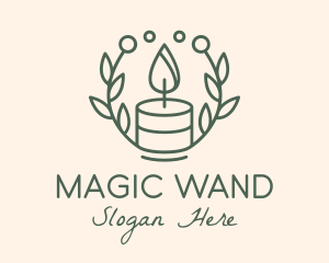 Botanical Flame Candle  logo design