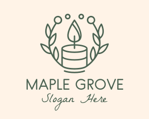 Botanical Flame Candle  logo design