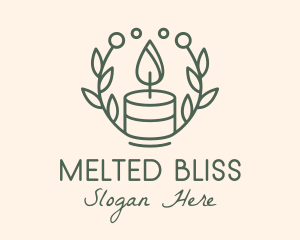 Botanical Flame Candle  logo design