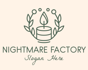 Botanical Flame Candle  logo design