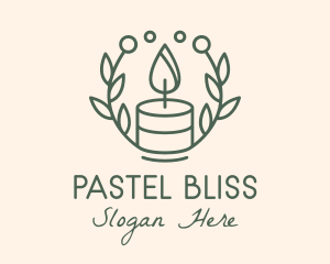 Botanical Flame Candle  logo design