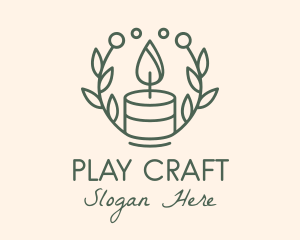 Botanical Flame Candle  logo design