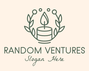 Botanical Flame Candle  logo design