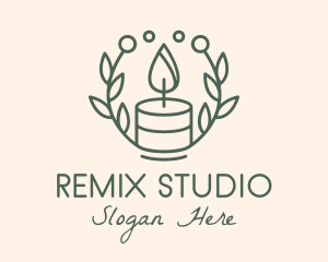 Botanical Flame Candle  logo design