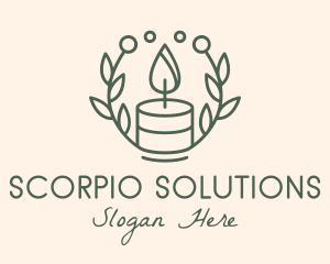 Botanical Flame Candle  logo design