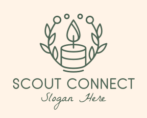 Botanical Flame Candle  logo design