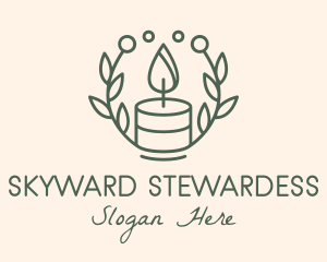 Botanical Flame Candle  logo design