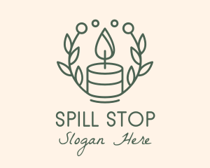 Botanical Flame Candle  logo design