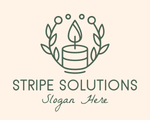 Botanical Flame Candle  logo design