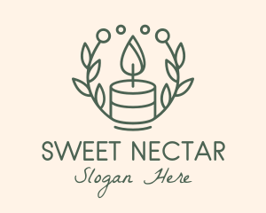 Botanical Flame Candle  logo design