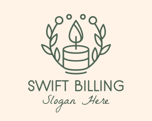 Botanical Flame Candle  logo design