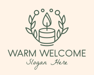 Botanical Flame Candle  logo design