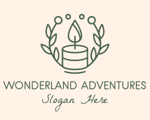 Botanical Flame Candle  logo design