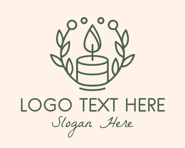 Botanical - Botanical Flame Candle logo design