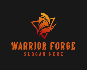 Medieval Spartan Soldier logo design