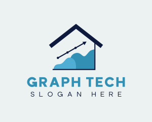 Graph - House Arrow Graph logo design