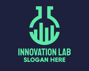 Experimental - Teal Laboratory Flask logo design