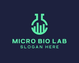 Teal Laboratory Flask logo design