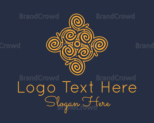 Golden Curvy Pattern Logo