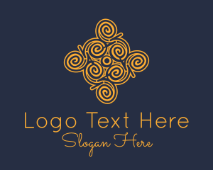 Pattern - Golden Curvy Pattern logo design