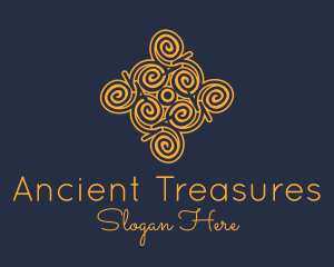 Golden Curvy Pattern logo design