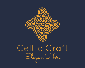 Gaelic - Golden Curvy Pattern logo design