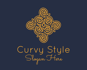 Curvy - Golden Curvy Pattern logo design