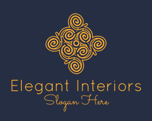 Golden Curvy Pattern logo design