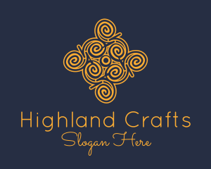 Scottish - Golden Curvy Pattern logo design