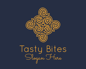 Tile - Golden Curvy Pattern logo design