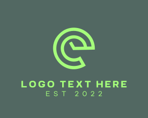 Cyber Security - Internet Digital Letter E logo design