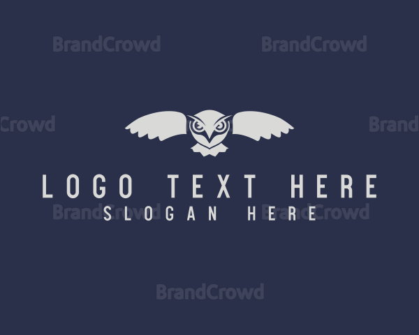 Yellow Owl Bird Logo