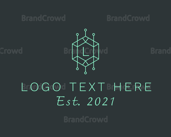 Circuit Hexagon Geometric Logo