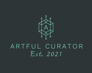 Circuit Hexagon Geometric logo design