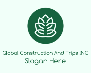 Circle Green Plant  Logo