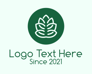 Vegan - Circle Green Plant logo design