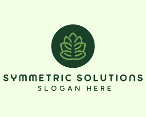 Symmetric - Circle Green Plant logo design