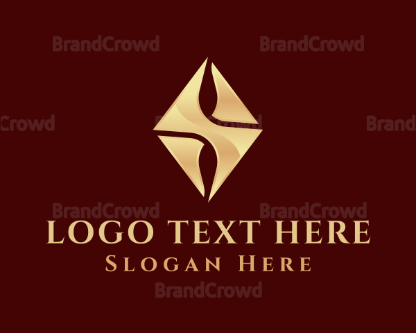 Golden Diamond Gemstone Logo