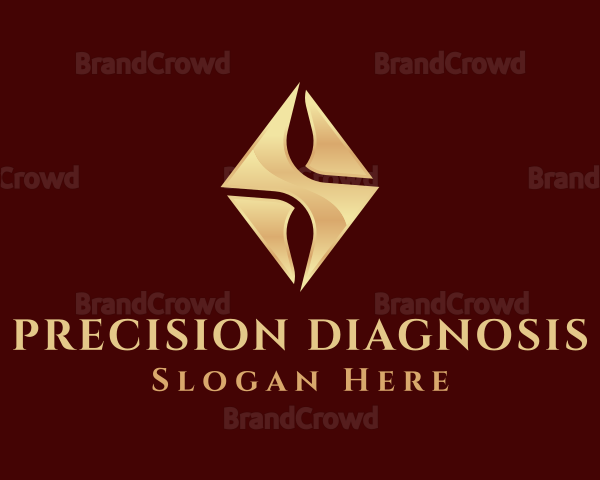 Golden Diamond Gemstone Logo