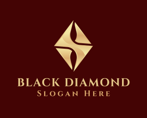 Golden Diamond Gemstone logo design